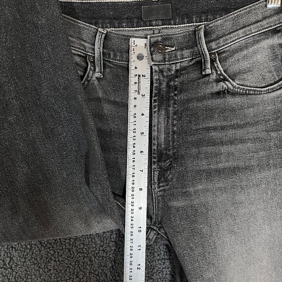 Mother The Insider Crop Step Chew Jeans - Women's Size 27 - Gray - Picture 6 of 10